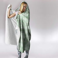 Hawaiian Quilt Tapa On Pastel Mint Palaka Motifs Hooded Blanket