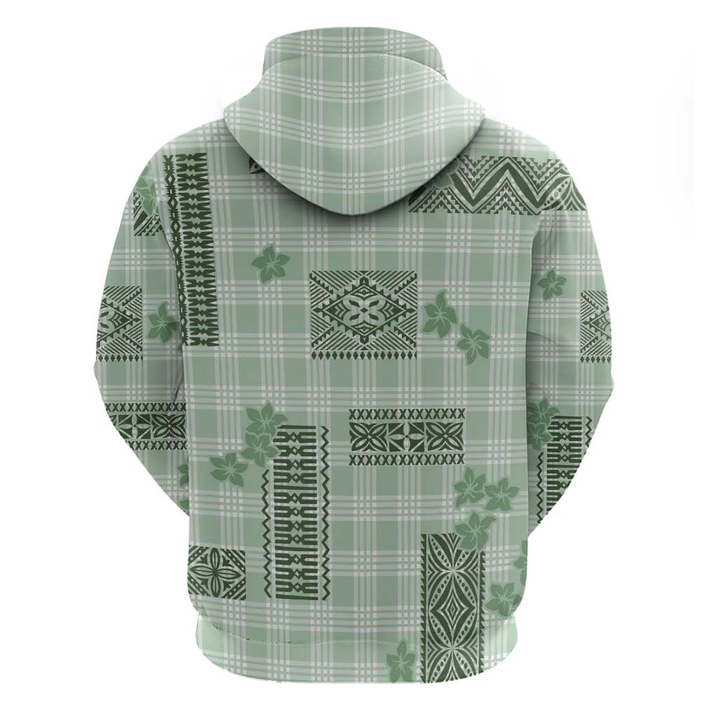 Hawaiian Quilt Tapa On Pastel Mint Palaka Motifs Hoodie LT7 - Polynesian Pride