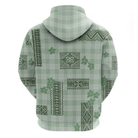 Hawaiian Quilt Tapa On Pastel Mint Palaka Motifs Hoodie LT7 - Polynesian Pride
