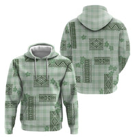 Hawaiian Quilt Tapa On Pastel Mint Palaka Motifs Hoodie LT7 - Polynesian Pride