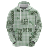 Hawaiian Quilt Tapa On Pastel Mint Palaka Motifs Hoodie LT7 - Polynesian Pride