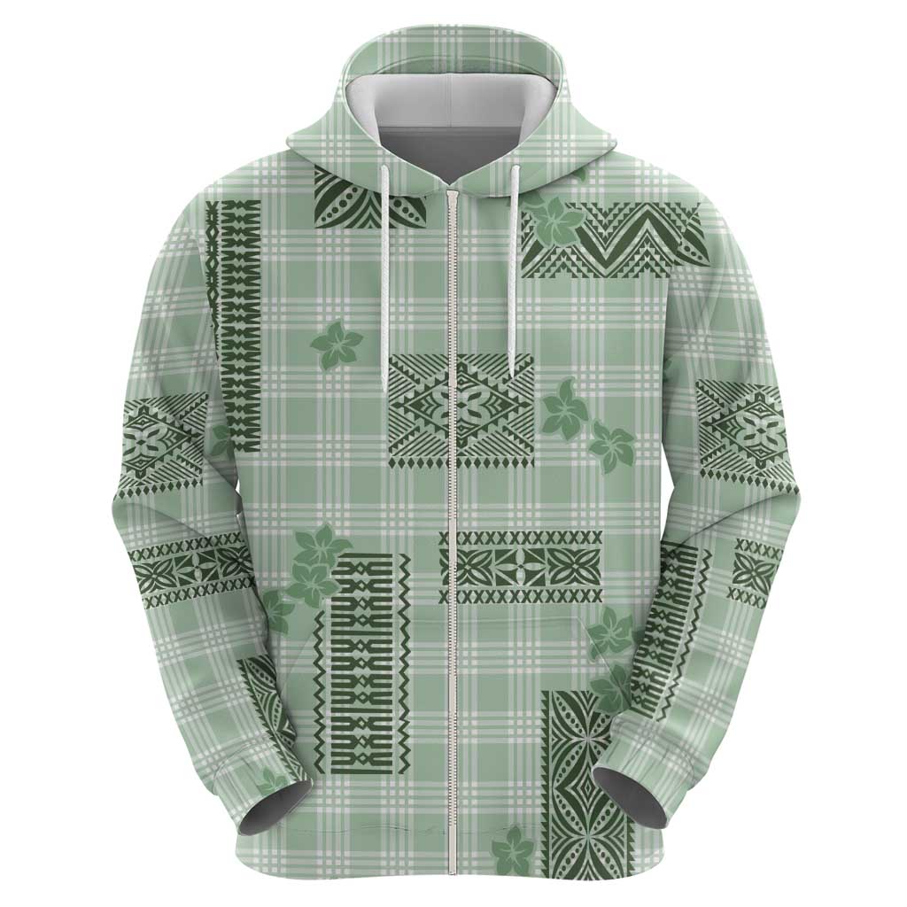 Hawaiian Quilt Tapa On Pastel Mint Palaka Motifs Hoodie LT7 - Polynesian Pride