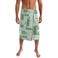 Hawaiian Quilt Tapa On Pastel Mint Palaka Motifs Lavalava