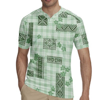 Hawaiian Quilt Tapa On Pastel Mint Palaka Motifs Rugby Jersey LT7 - Polynesian Pride