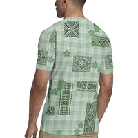 Hawaiian Quilt Tapa On Pastel Mint Palaka Motifs Rugby Jersey LT7 - Polynesian Pride