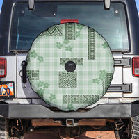 Hawaiian Quilt Tapa On Pastel Mint Palaka Motifs Spare Tire Cover