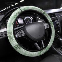 Hawaiian Quilt Tapa On Pastel Mint Palaka Motifs Steering Wheel Cover