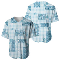 Hawaiian Quilt Tapa On Cold Blue Palaka Motifs Baseball Jersey