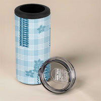Hawaiian Quilt Tapa On Cold Blue Palaka Motifs 4 in 1 Can Cooler Tumbler LT7 - Polynesian Pride