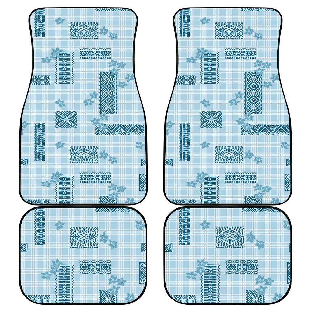 Hawaiian Quilt Tapa On Cold Blue Palaka Motifs Car Mats