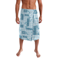 Hawaiian Quilt Tapa On Cold Blue Palaka Motifs Lavalava
