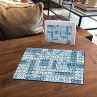 Hawaiian Quilt Tapa On Cold Blue Palaka Motifs Puzzle