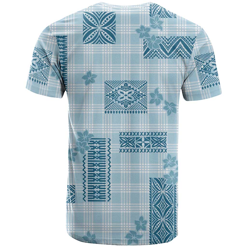 Hawaiian Quilt Tapa On Cold Blue Palaka Motifs T Shirt