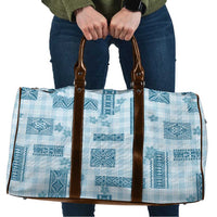 Hawaiian Quilt Tapa On Cold Blue Palaka Motifs Travel Bag LT7 Azure - Polynesian Pride