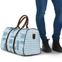Hawaiian Quilt Tapa On Cold Blue Palaka Motifs Travel Bag LT7 - Polynesian Pride