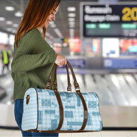 Hawaiian Quilt Tapa On Cold Blue Palaka Motifs Travel Bag LT7 - Polynesian Pride