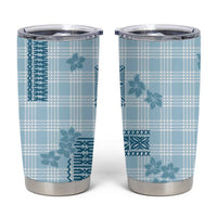 Hawaiian Quilt Tapa On Cold Blue Palaka Motifs Tumbler Cup LT7 Azure - Polynesian Pride