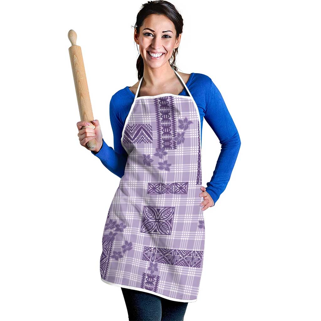 Hawaiian Quilt Tapa On Lilac Palaka Motifs Apron
