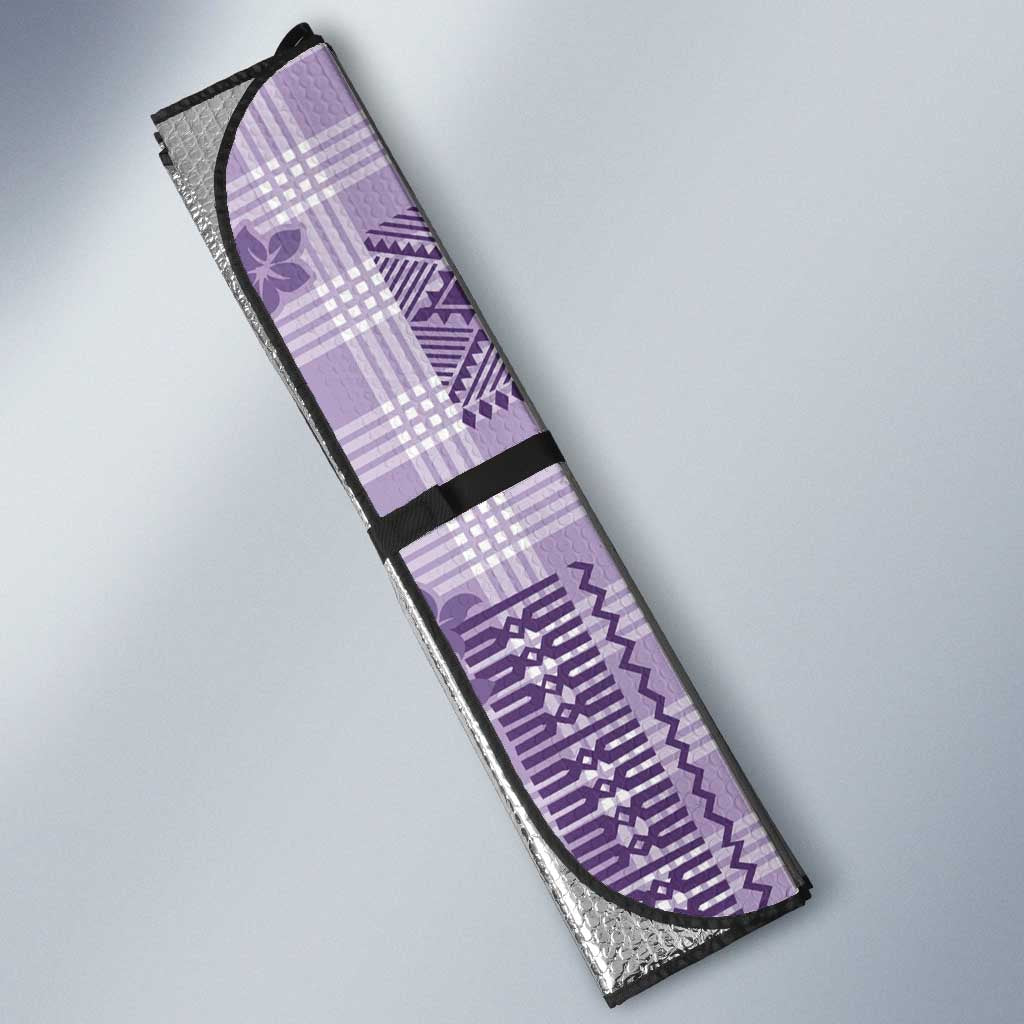 Hawaiian Quilt Tapa On Lilac Palaka Motifs Auto Sun Shade