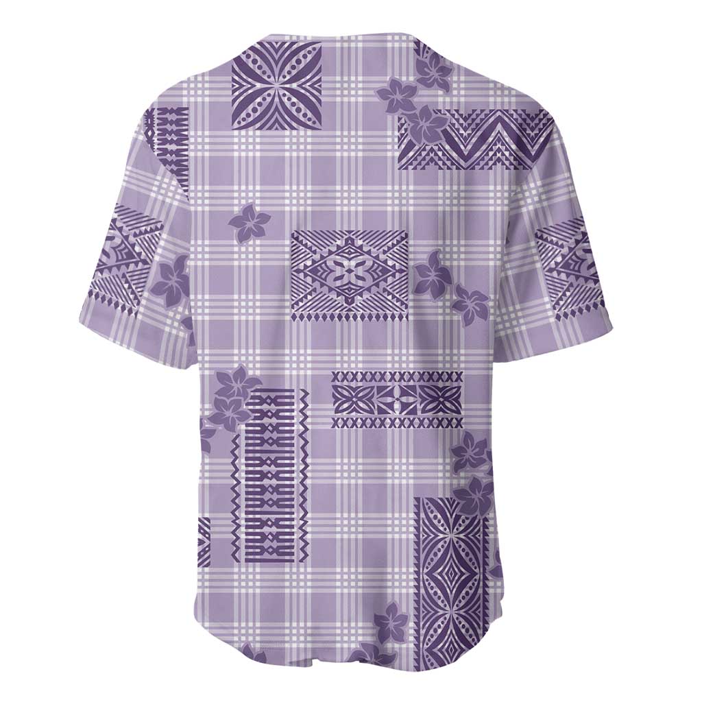 Hawaiian Quilt Tapa On Lilac Palaka Motifs Baseball Jersey