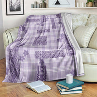 Hawaiian Quilt Tapa On Lilac Palaka Motifs Blanket