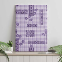 Hawaiian Quilt Tapa On Lilac Palaka Motifs Canvas Wall Art