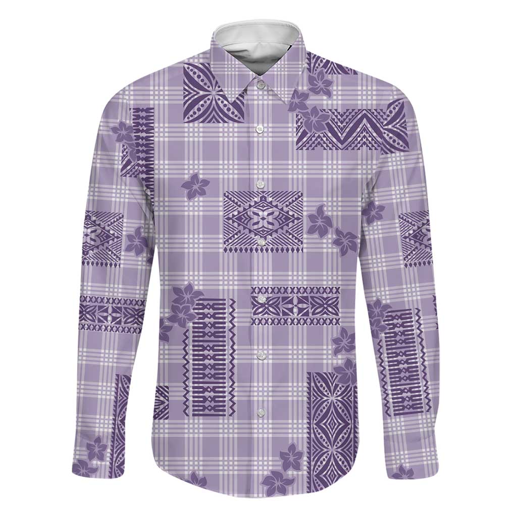 Hawaiian Quilt Tapa On Lilac Palaka Motifs Family Matching Summer Maxi Dress and Hawaiian Shirt