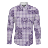 Hawaiian Quilt Tapa On Lilac Palaka Motifs Family Matching Summer Maxi Dress and Hawaiian Shirt