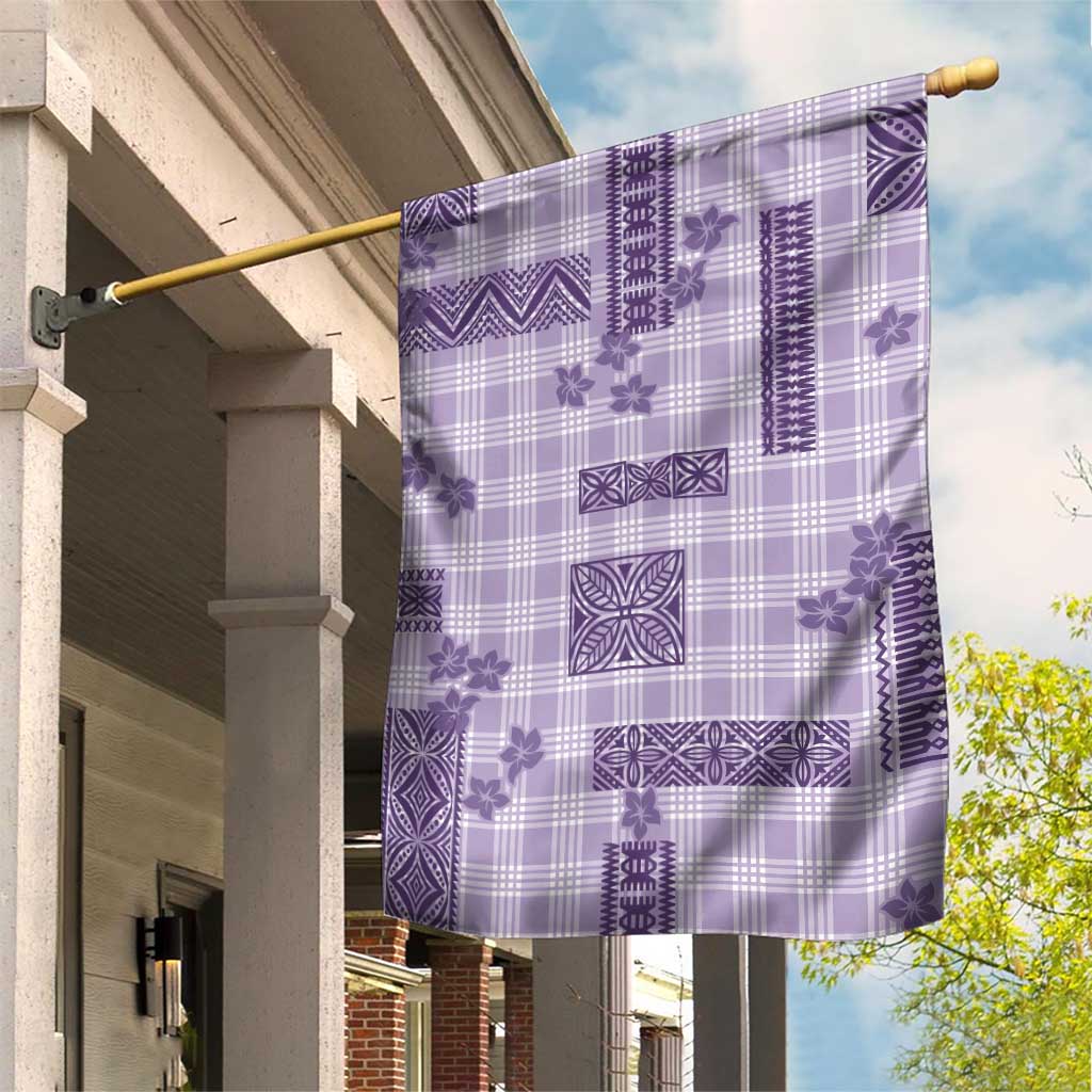 Hawaiian Quilt Tapa On Lilac Palaka Motifs Garden Flag LT7 House Flag Lilac - Polynesian Pride