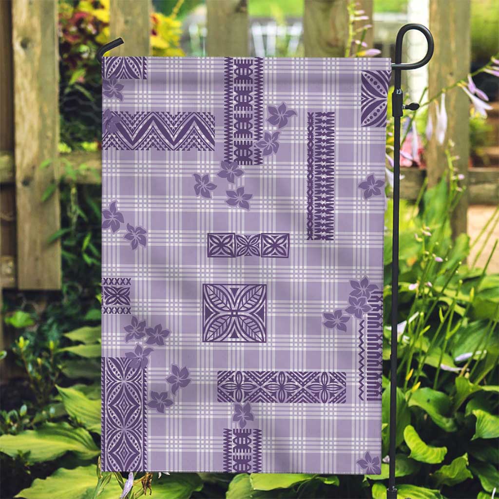 Hawaiian Quilt Tapa On Lilac Palaka Motifs Garden Flag LT7 Garden Flag Lilac - Polynesian Pride