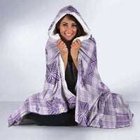 Hawaiian Quilt Tapa On Lilac Palaka Motifs Hooded Blanket LT7 - Polynesian Pride