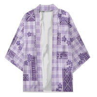 Hawaiian Quilt Tapa On Lilac Palaka Motifs Kimono