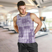Hawaiian Quilt Tapa On Lilac Palaka Motifs Men Tank Top LT7 Lilac - Polynesian Pride