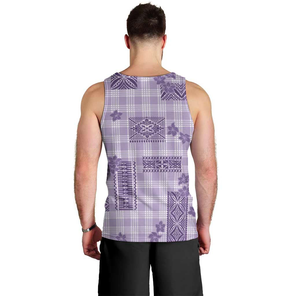 Hawaiian Quilt Tapa On Lilac Palaka Motifs Men Tank Top LT7 - Polynesian Pride