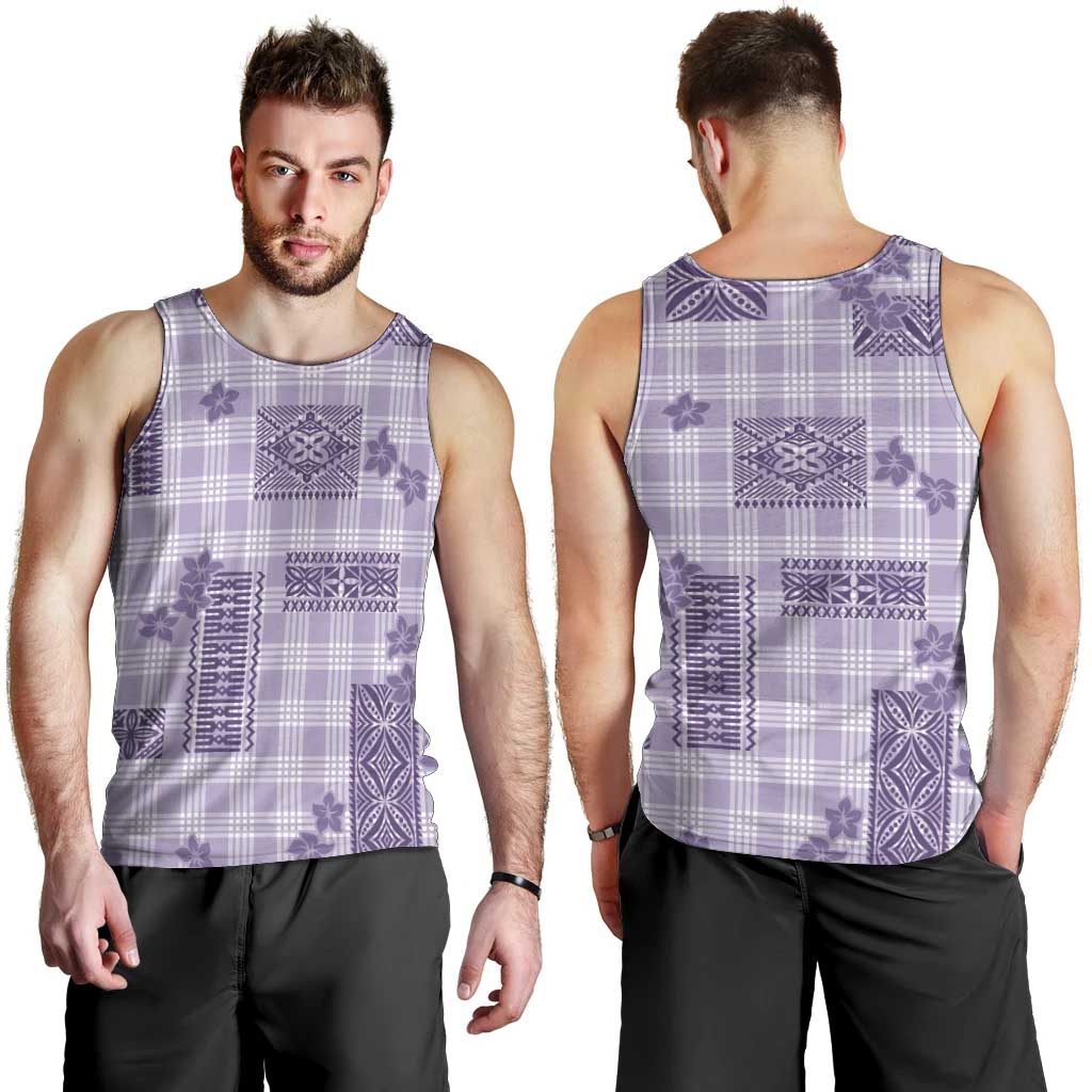 Hawaiian Quilt Tapa On Lilac Palaka Motifs Men Tank Top LT7 - Polynesian Pride