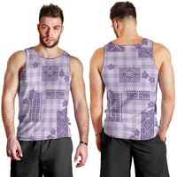 Hawaiian Quilt Tapa On Lilac Palaka Motifs Men Tank Top LT7 - Polynesian Pride