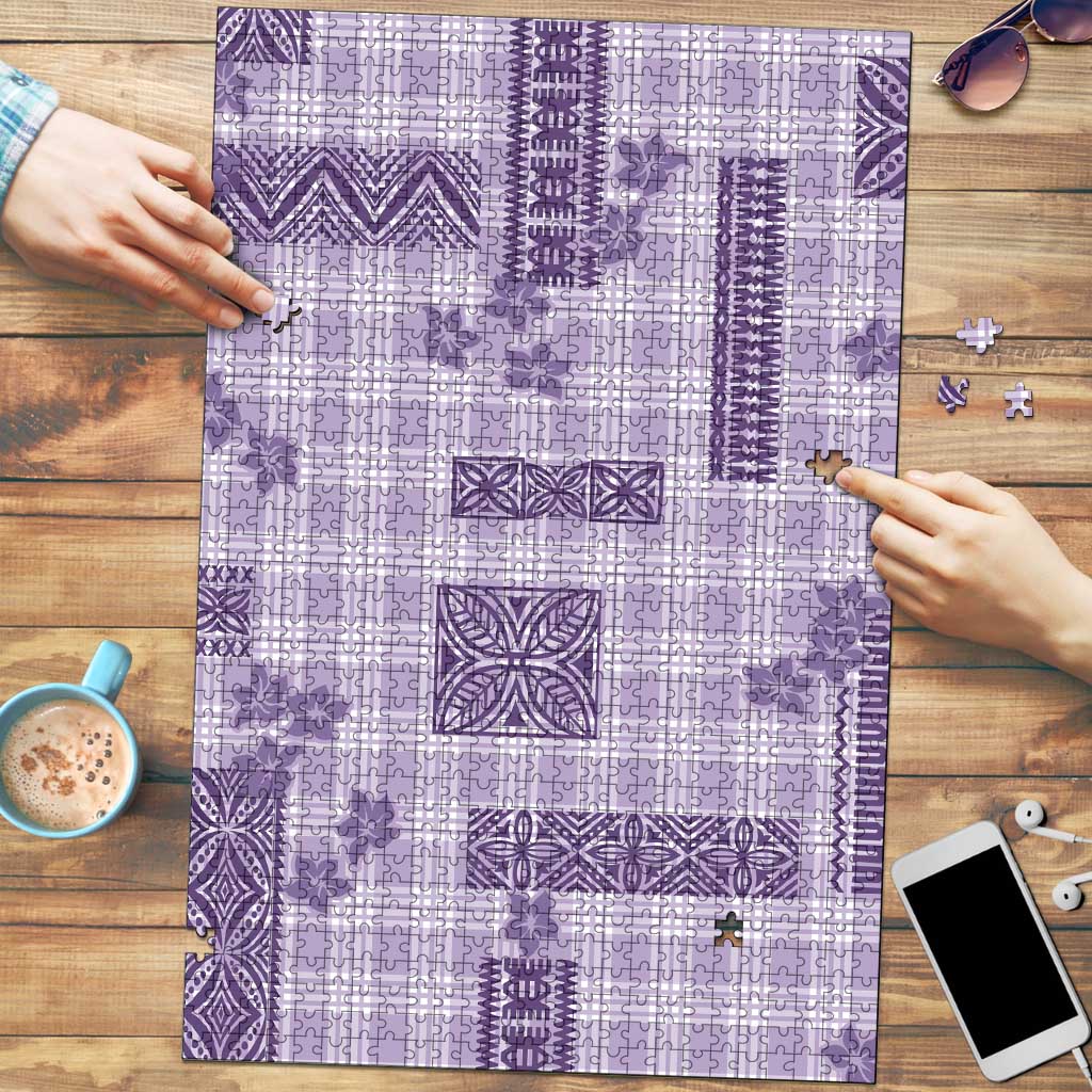 Hawaiian Quilt Tapa On Lilac Palaka Motifs Puzzle