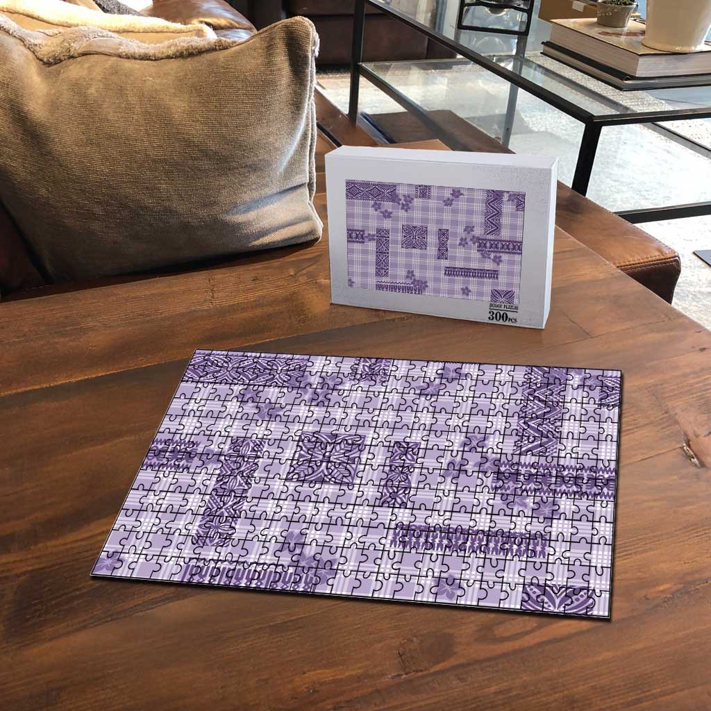 Hawaiian Quilt Tapa On Lilac Palaka Motifs Puzzle