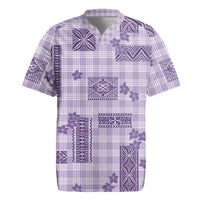 Hawaiian Quilt Tapa On Lilac Palaka Motifs Rugby Jersey LT7 Lilac - Polynesian Pride
