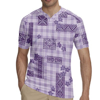 Hawaiian Quilt Tapa On Lilac Palaka Motifs Rugby Jersey LT7 - Polynesian Pride