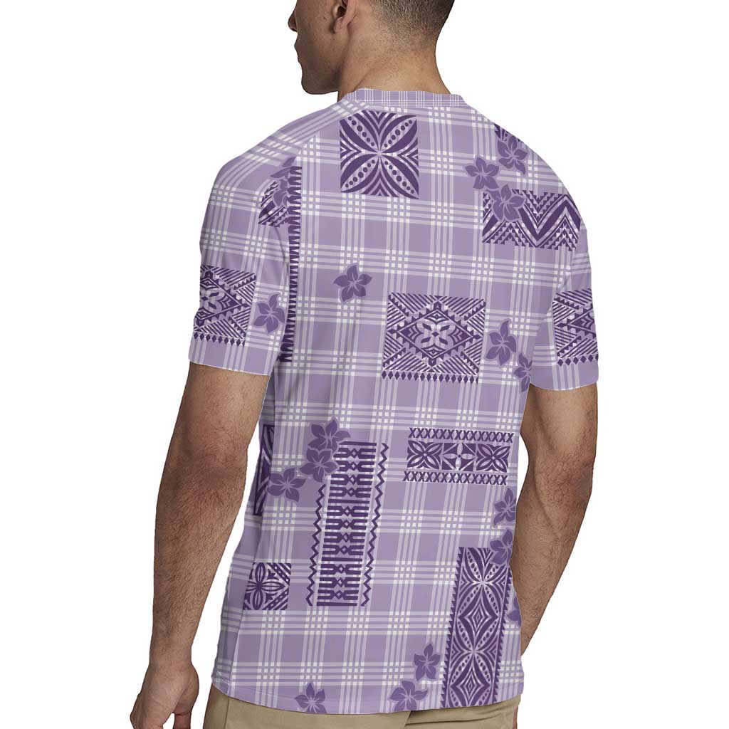 Hawaiian Quilt Tapa On Lilac Palaka Motifs Rugby Jersey LT7 - Polynesian Pride
