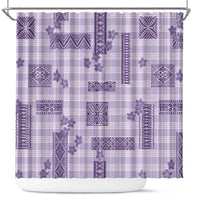 Hawaiian Quilt Tapa On Lilac Palaka Motifs Shower Curtain LT7 Lilac - Polynesian Pride