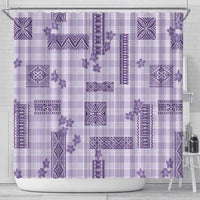 Hawaiian Quilt Tapa On Lilac Palaka Motifs Shower Curtain LT7 - Polynesian Pride