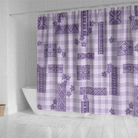 Hawaiian Quilt Tapa On Lilac Palaka Motifs Shower Curtain LT7 - Polynesian Pride