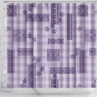 Hawaiian Quilt Tapa On Lilac Palaka Motifs Shower Curtain LT7 - Polynesian Pride