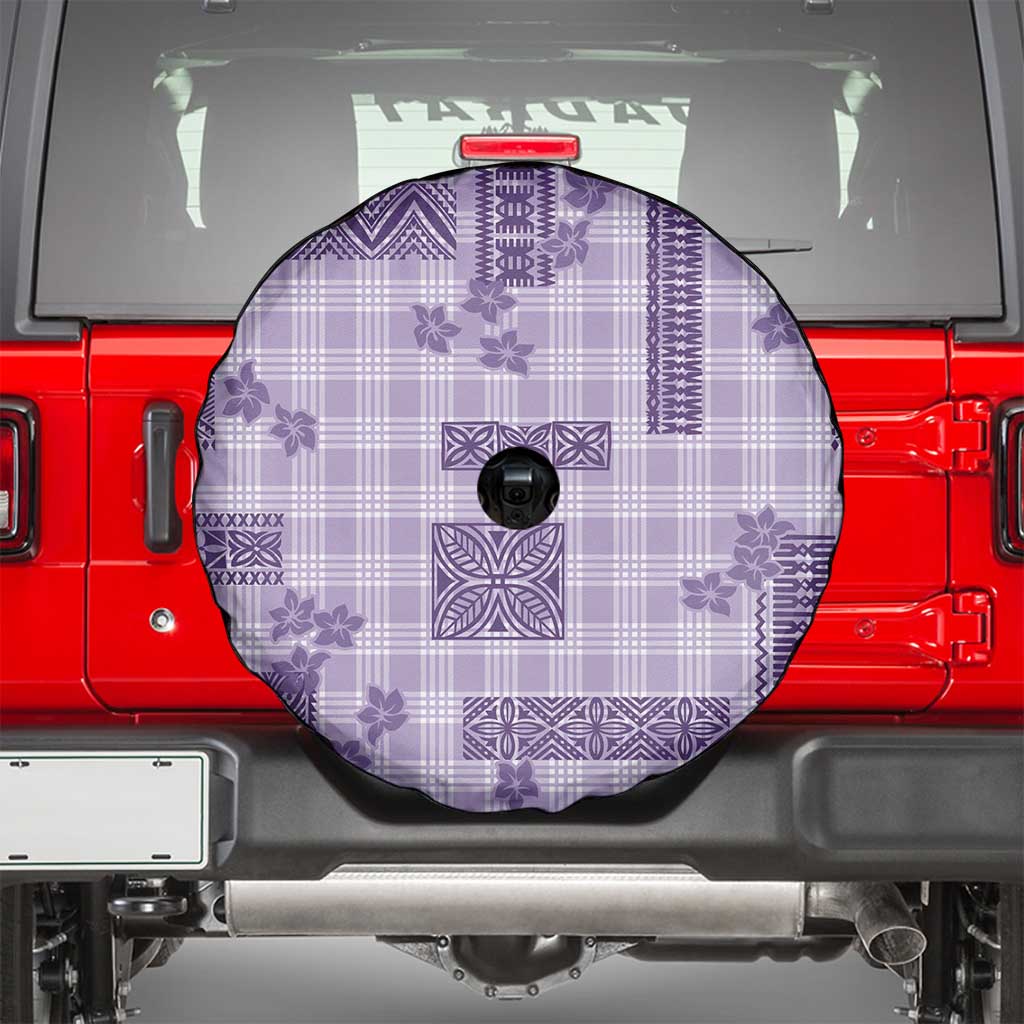 Hawaiian Quilt Tapa On Lilac Palaka Motifs Spare Tire Cover