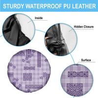 Hawaiian Quilt Tapa On Lilac Palaka Motifs Spare Tire Cover