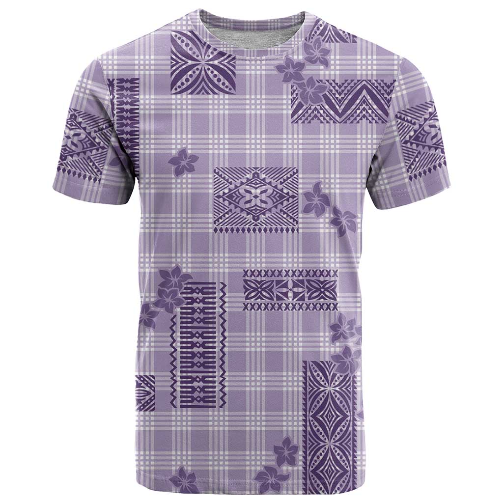 Hawaiian Quilt Tapa On Lilac Palaka Motifs T Shirt LT7 Lilac - Polynesian Pride