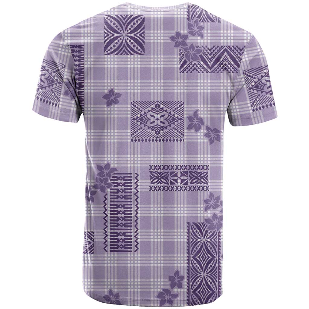 Hawaiian Quilt Tapa On Lilac Palaka Motifs T Shirt LT7 - Polynesian Pride