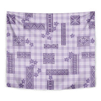 Hawaiian Quilt Tapa On Lilac Palaka Motifs Tapestry